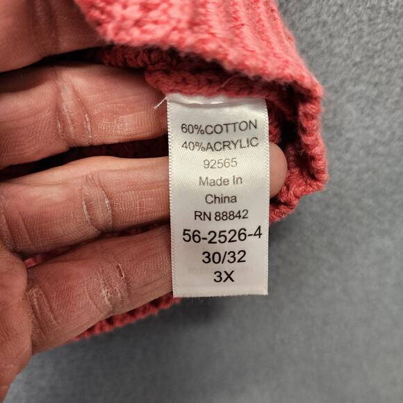 Woman Within Cardigan Sweater Womens Plus Size 3X Pink V Neck Casual - Picture 4 of 13